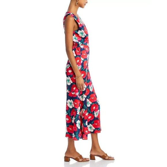 Sam Edelman Women's Sleeveless V Neck Midi Dress Floral Colorful Red Pink 14 - Picture 3 of 14